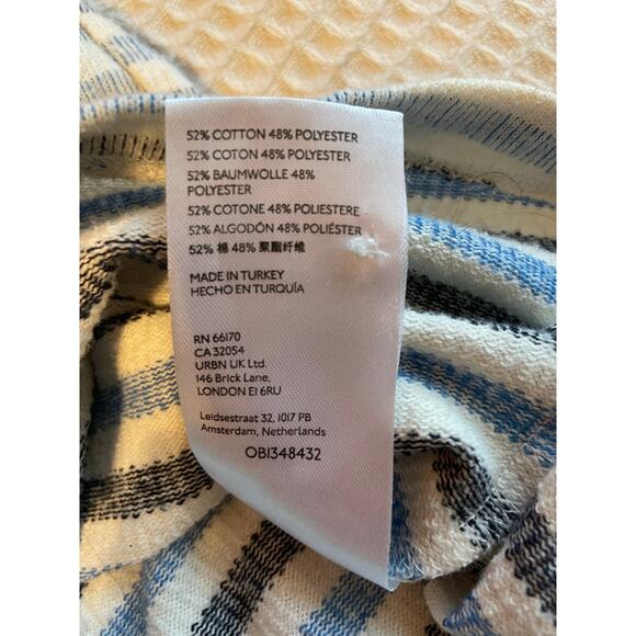 Free People For the Boys Blue Striped Oversized Knit Short Sleeve Romper Small - Picture 16 of 16